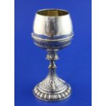 A 19th century Swiss? silver shooting related presentation goblet, inscribed "Eidg.Schutzenfest,