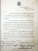 Lloyd George, David. A typed letter signed by David Lloyd George, on headed paper, 10 Downing