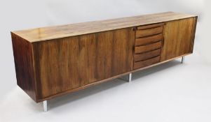 Arne Vodder for Sibast Furniture. A large Danish design sideboard, with sliding cupboards and doors,