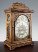 A George II walnut bracket clock, William Devis, London, the eight day verge movement quarter