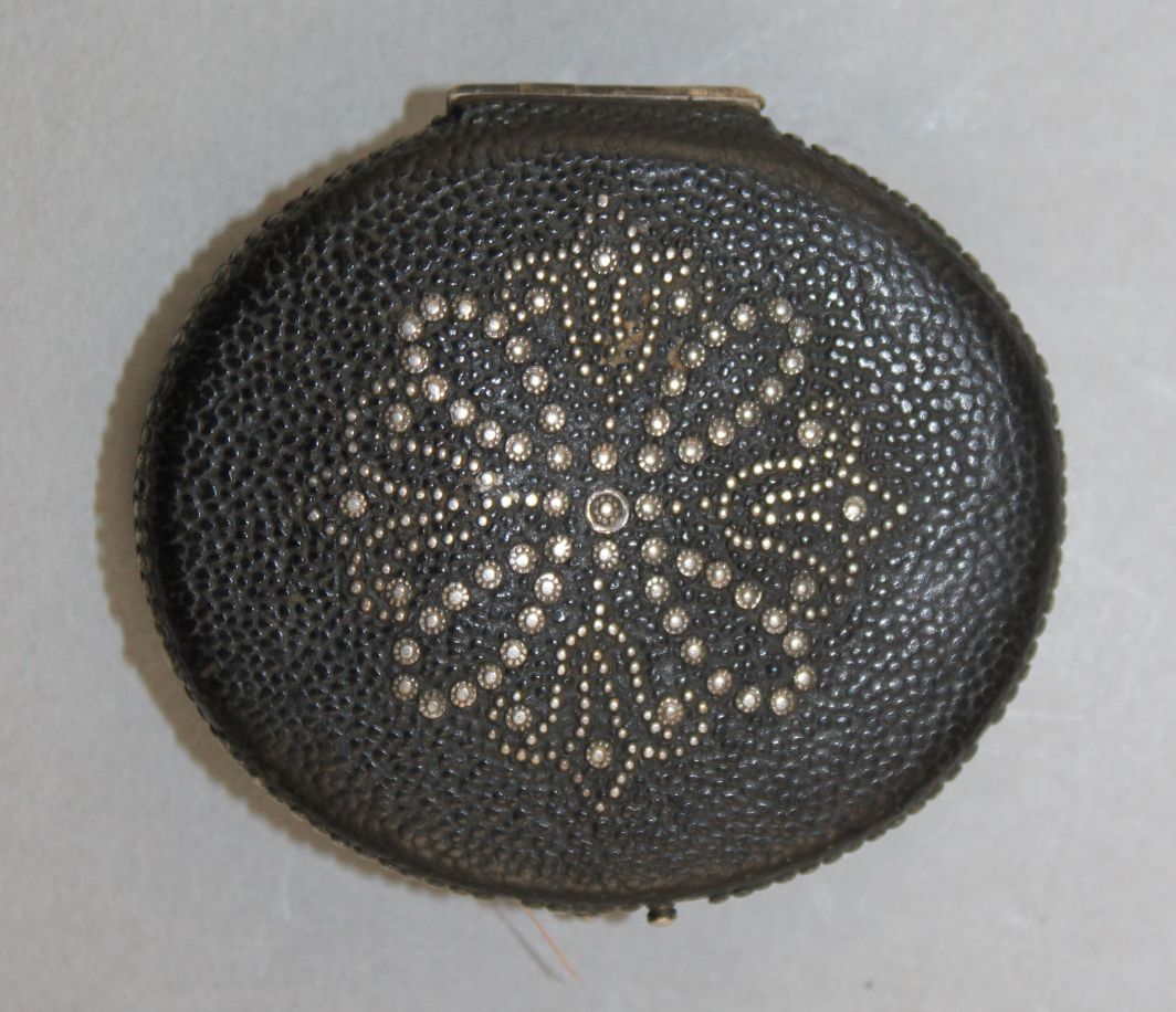 An 18th century oval shagreen and pique work miniature case, 2in. - Image 2 of 4