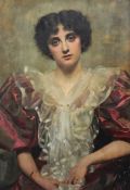 Albert Henry Collings (1868-1947)oil on canvas,Portrait of the actress and singer Marjorie Villis,