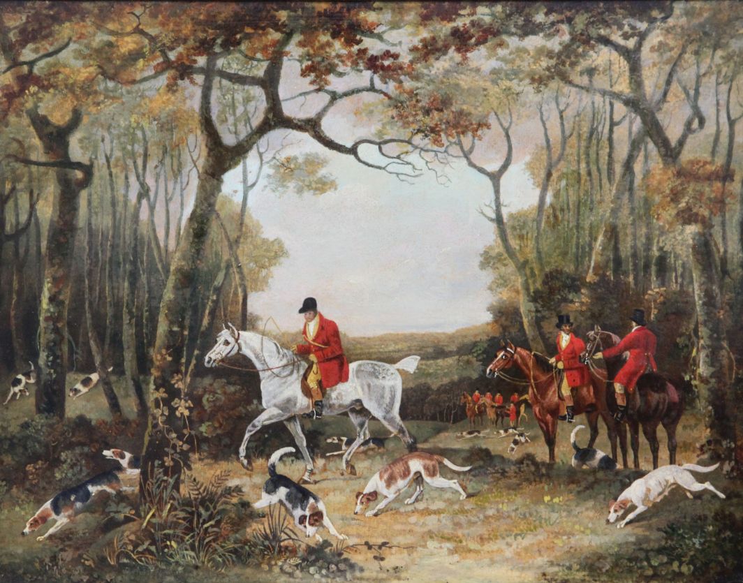 After Dean Wolstenholme the Elder (1757-1837)set of four oils on wooden panels,Hunting scenes,10 x - Image 2 of 5