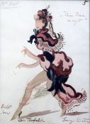 George Kirsten Costume design for the ballet 'Mademoiselle Devil', 12.5 x 9.25in. George
