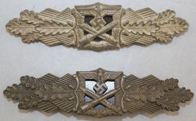 Two German Third Reich close combat clasps, Two German Third Reich close combat clasps, both