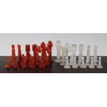 A 20th century Indian agate chess set, A 20th century Indian agate chess set, complete with thirty