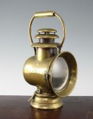 An American Salsbury Dietz brass car lamp, An American Salsbury Dietz brass car lamp, with patent