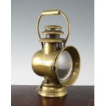 An American Salsbury Dietz brass car lamp, An American Salsbury Dietz brass car lamp, with patent