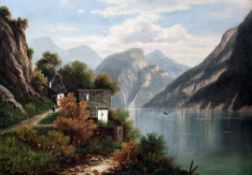 Hermann Klingsbögl (1874-1943) Swiss lake scene, 29 x 39in. Hermann Klingsbögl (1874-1943)oil on
