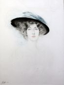 Paul Cesar Helleu (1859-1927) 'Liane des Pougy-Le Chapeau à Plume' (M39), 23 x 18in. Paul Cesar