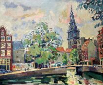 § Emile Baes (Belgian, 1879-1953) Church in Amsterdam, 31 x 37in. Provenance: Christie's Sale 2/12/