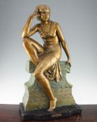 After Cipriani. 'Seduction', a painted plaster figure of a dancing girl, 25in. After Cipriani. '