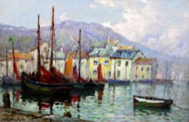 § Alfred de Breanski Jnr (1877-1957) Fishing boats at Polperro, Cornwall, 16 x 24.25in. § Alfred