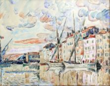 Paul Signac (1863-1935) 'Les Maisons du Port, St Tropez 1914', 12.25 x 15.5in. Paul Signac (1863-