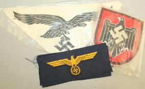 A collection of Swastika arm bands, A collection of Swastika arm bands, including Kurland and