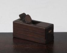 A French rosewood 'carpenters plane' snuff box, 3.5in. A French rosewood 'carpenters plane' snuff