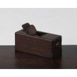 A French rosewood 'carpenters plane' snuff box, 3.5in. A French rosewood 'carpenters plane' snuff