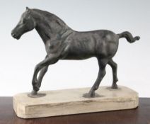 A 19th century green patinated bronze model of a horse, 11in. A 19th century green patinated