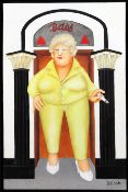 § Beryl Cook (1926-2008) 'The Landlady', 18 x 12in. § Beryl Cook (1926-2008)oil on panel,'The