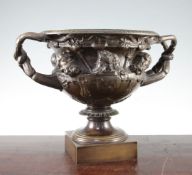 After the antique. A bronze model of the Warwick vase, 11in. After the antique. A bronze model of