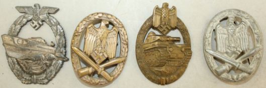 Eleven German Third Reich badges, Eleven German Third Reich badges, including a minesweeper's badge,
