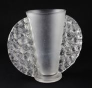 A Pierre D'Avesn part frosted glass vase, 1930's, 20cm A Pierre D'Avesn part frosted glass vase,