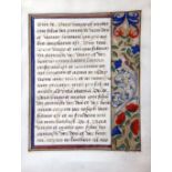 A French manuscript leaf from the 'Book of Hours', Rouen 1490-1500, overall 14.5 x 11.5in. A