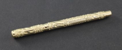 The Swan Pen. An embossed gold plated fountain pen, by Mabie Todd, 5.25in. The Swan Pen. An embossed