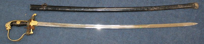 A German Third Reich officer's sword by Robert Klaas, Solingen, overall incl. scabbard 37.5in. A