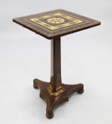 A Victorian rosewood Tunbridgeware tilt top wine table, probably by George Wise Jnr, W.1ft 8in. A