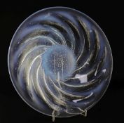 A René Lalique poissons no.2 opalescent glass dish, 30cm A René Lalique poissons no.2 opalescent