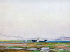 William H. Innes (1905-1999) 'Lymington-Yarmouth ferry', 15.5 x 21.5in. William H. Innes (1905-