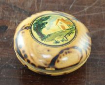 A 19th century Tunbridgeware whitewood yo yo, 3in. A 19th century Tunbridgeware whitewood yo yo,