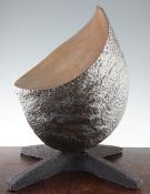 A 20th century bronze 'Pod' sculpture, 20in. A 20th century bronze 'Pod' sculpture, unsigned, on