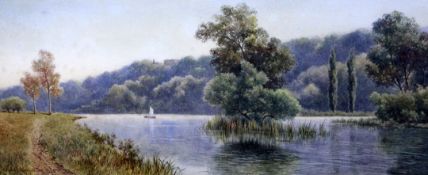 Charles Rowbotham (1856-1921) A view of the Thames at Cliveden, 8 x 19in. Charles Rowbotham (1856-