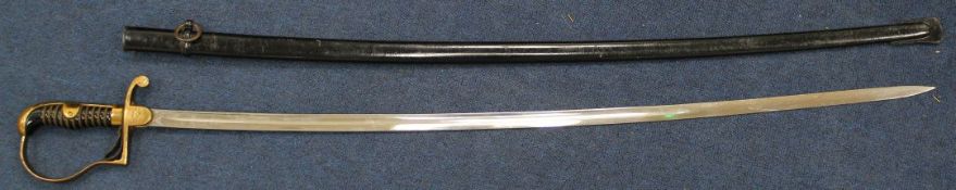A German Third Reich officer's sword by Carl Eickhorn, overall incl. scabbard 39.25in. A German