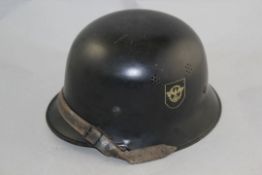 A German Third Reich M34 double decal police helmet, A German Third Reich M34 double decal police