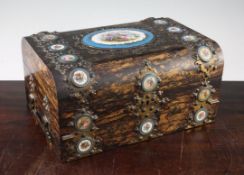 A Victorian coromandel travelling writing box, 14in. A Victorian coromandel travelling writing