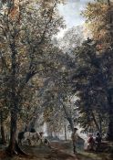 Circle of John Absolom Figures in parkland, 24.5 x 18in. Circle of John Absolomwatercolour,Figures