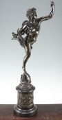 After Louis Guillaume Fulconis. A patinated bronze figure of Fortuna, 30in. After Louis Guillaume