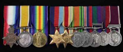 A father and son medal group including a 1st World War Mons Star trio to W.J Jackett RN and Bandsman