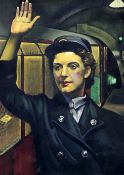 Eric Henri Kennington. A WWII London Transport graphic poster, Station Woman, overall 25.25 x 35.