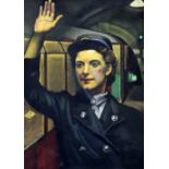 Eric Henri Kennington. A WWII London Transport graphic poster, Station Woman, overall 25.25 x 35.