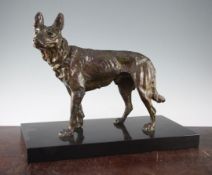 F. H. Danvin. A bronze model of an Alsatian, 20in. F. H. Danvin. A bronze model of an Alsatian,