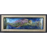 Ernestine Mills. An Arts & Crafts rectangular enamel plaque, decorated with a winged male figure