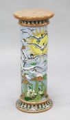 Frederick A. Rhead for Foley. An Intarsio jardiniere stand, c.1900, decorated with cranes in