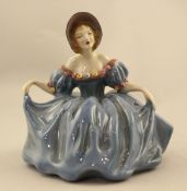 A rare Wade underglaze porcelain figure of Curtsey, c.1938, blue hand inscribed Wade England and