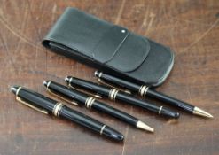 A Montblanc 146 fountain pen, with 4810 14ct gold nib, together with a similar ejector pencil and