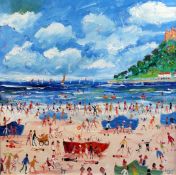 § Simeon Stafford (b.1956)oil on canvas,Windbreaks by St Michael's Mount,signed,32 x 32in.