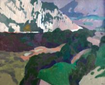 Colin Hayes (1919-2003),oil on canvas,Cliffs in a landscape,signed,24 x 30in.